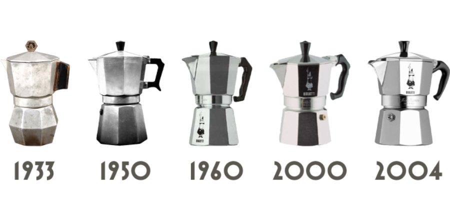 Ấm pha cà phê Moka Pot cùng những thay đổi qua từng giai đoạn